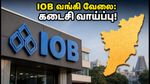 IOB வங்கி வேலை: தமிழகத்தில் 100 இடங்கள்.. விண்ணப்பிக்க ஆகஸ்ட் 24 கடைசி நாள், தவறவிடாதீர்கள்!