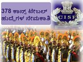 ಸಿಐಎಸ್ಎಫ್ 378 ಕಾನ್ಸ್ ಟೇಬಲ್ ಹುದ್ದೆಗಳ ನೇಮಕಾತಿ