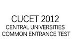Central Universities Conducts CUCET 2012 on June 3