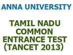 TANCET 2013 Eligibility Criteria