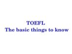 Basics about TOEFL