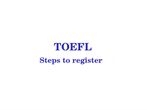 Steps to register for TOEFL