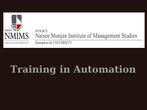 NMIMS University offers world class hands-on training in automation