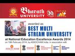 Bharath University bags The National Education Excellence Award 2014