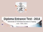 Diploma Entrance Test 2014 For Admissions To Various Diploma Courses