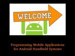 Programming Mobile Applications for Android: Online Course