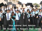 Vice Admiral Soni Advices IIM Students to Respect their Career