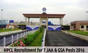 Government Job: HPCL Recruitment for 7 JAA & GSA Posts 2016