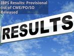 IBPS Results: Provisional list of CWE/PO/SO Released