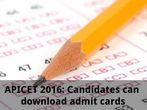APICET 2016: Candidates can download admit cards