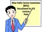 BPSC Recruitment 2016: Vacancy for 478 Lecturer Posts, Apply Now