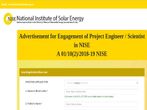 NISE Recruitment 2019 For Sr. Project Engineer, Scientists; Earn Up To INR 60,000 Per Month