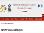 IISC CSA Narendra Summer Internship 2022, Online Application Closes On May 10. Check Program Details