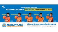 Narayana Students Secure 3 Perfect 100 Percentiles, 5 State Toppers in JEE Main 2026 Narayana Students Secure 3 Perfect 100 Percentiles, 5 State Toppers in JEE Main 2026