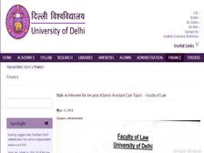 दिल्ली यूनिवर्सिटी में असिस्टेंट के पदों पर इंटरव्यू से हो रही है भर्ती