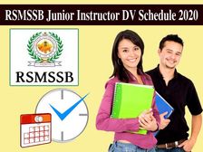 RSMSSB Junior Instructor DV Schedule 2020 / आरएसएमएसएसबी जूनियर प्रशिक्षक डीवी शेड्यूल 2020 जारी