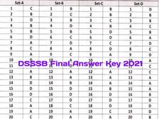 DSSSB Final Answer Key 2021 Download Link: डीएसएसएसबी फाइनल आंसर की 2021 डाउनलोड करें