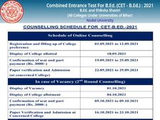 Bihar BEd Second Counselling 2021 List Download बिहार बीएड सीईटी काउंसलिंग की दूसरी लिस्ट डाउनलोड करें
