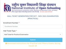 NIOS Hall Ticket 2021 Download Link: एनआईओएस 10वीं 12वीं प्रैक्टिकल एडमिट कार्ड 2021 डाउनलोड करें