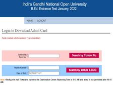 IGNOU Admit Card 2022 Download इग्नू बीएड बीएससी नर्सिंग एडमिट कार्ड 2022 डाउनलोड करें