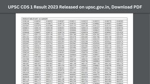 UPSC CDS I Result 2023: यूपीएससी सीडीएस 1 रिजल्ट हुआ जारी, डाउनलोड करें पीडीएफ