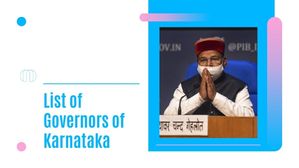List of Governors of Karnataka: 1956 से अब तक के कर्नाटक के राज्यपालों की सूची