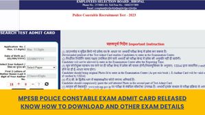MP Police Constable Admit Card Released: पुलिस कांस्टेबल भर्ती परीक्षा का एडमिट कार्ड esb.mp.gov.in पर जारी