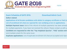 கேட் தேர்வுக்கான நுழைவுக் கூட சீட்டுகள் வெளியீடு!!