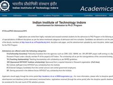 இந்தூர் ஐஐடி-யில் பிஎச்.டி. படிக்க ஆசையா....!!