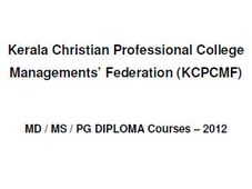 KCPCMF, Kochi Opens PG Medical Admissions 2012-13