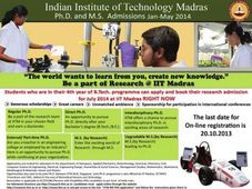 IIT, Madras offers M.S and Ph.D programme admission Jan-May 2014
