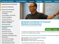 Financial Markets and Institutions - An online Graduate Certificate