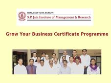 SPJIMR offers Grow Your Business Certificate Programme