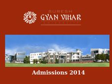 Suresh Gyan Vihar University announces admissions 2014