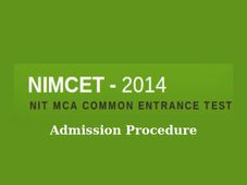 Admission procedure for NIMCET- 2014 