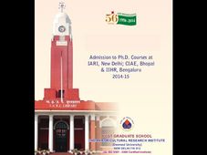 Admission to Ph.D at IARI New Delhi, CIAE Bhopal & IIHR Bangalore