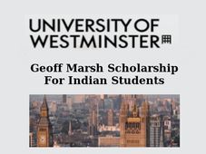 University of Westminster Offers Geoff Marsh Scholarship For Indians 