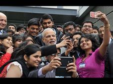 Modi takes selfie with Indian students in France