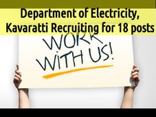 Department of Electricity, Kavaratti Recruiting for 18 posts