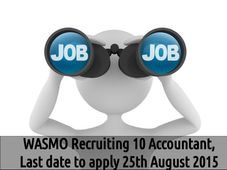 WASMO Recruiting 10 Accountant's, Gujarat. Apply before 25 August 2015