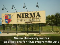 Nirma University invites application for Ph.D Programme 2016