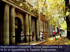 Staffordshire University Offers M.Sc Accounting & Finance Admissions