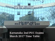 Karnataka 2nd PUC Exams March 2017 Time Table Released