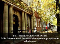 Staffordshire University invites applications for MSc International Business Management programme