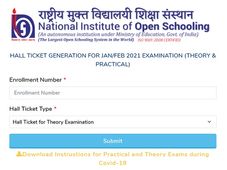 NIOS Admit Card 2021 Released For Class 10 And Class 12 Theory Examination 