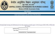 CCRAS Admit Card 2021 Released For LDC And UDC Posts