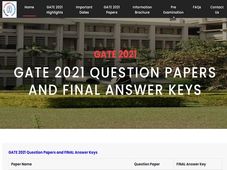 GATE Final Answer Key 2021 Released
