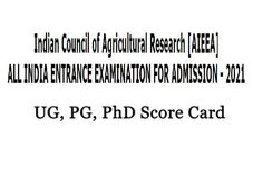 ICAR AIEEA 2021 Score Card Released, Here’s How To Check ICAR AIEEA UG, PG, PhD Scores (Provisional) Here