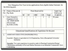 ನ್ಯೂ ಮಂಗಳೂರು ಪೋರ್ಟ್ ಟ್ರಸ್ಟ್: ಎಇಇ ನೇಮಕಾತಿ 