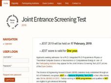 ಜೆಇಎಸ್ ಟಿ 2019: ನವಂಬರ್ 8 ರಿಂದ ರಿಜಿಸ್ಟ್ರೇಶನ್ ಪ್ರಕ್ರಿಯೆ ಆರಂಭ